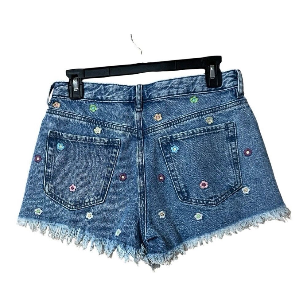 Pacsun Womens Size 28 High Rise Festival Floral Embroidered Jean Shorts - Picture 2 of 4